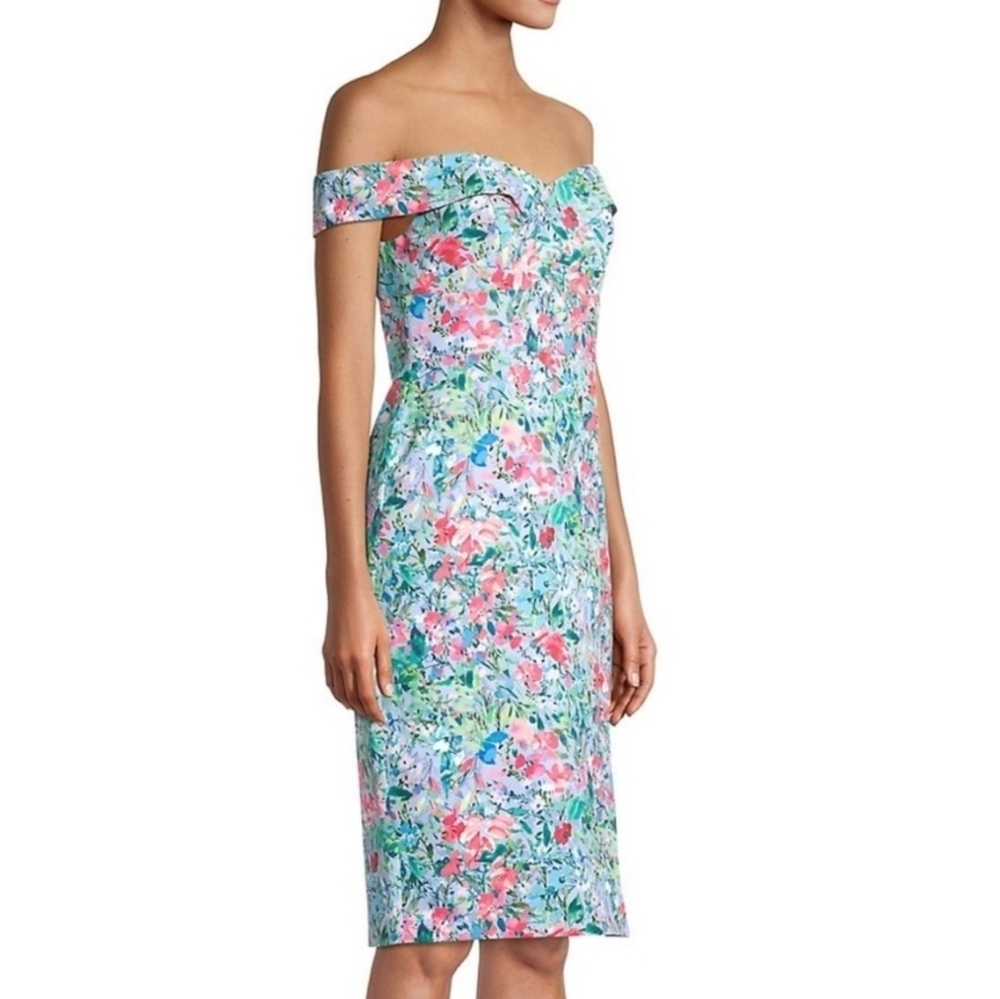Aidan by Aidan Mattox Off-the-Shoulder Floral Dress - Picture 3 of 11